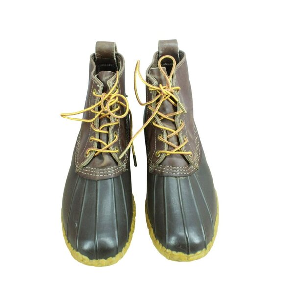 Vintage LL Bean Dark Brown Leather Unlined Hunting Ankle Duck Boots Size 9 M main image 8